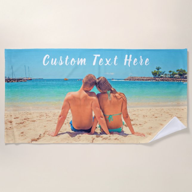 Personalizado Su Toalla De Playa De Texto Personal (Anverso)