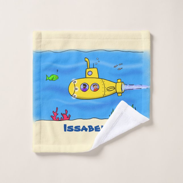 Personalizado submarino feliz (Toallita)