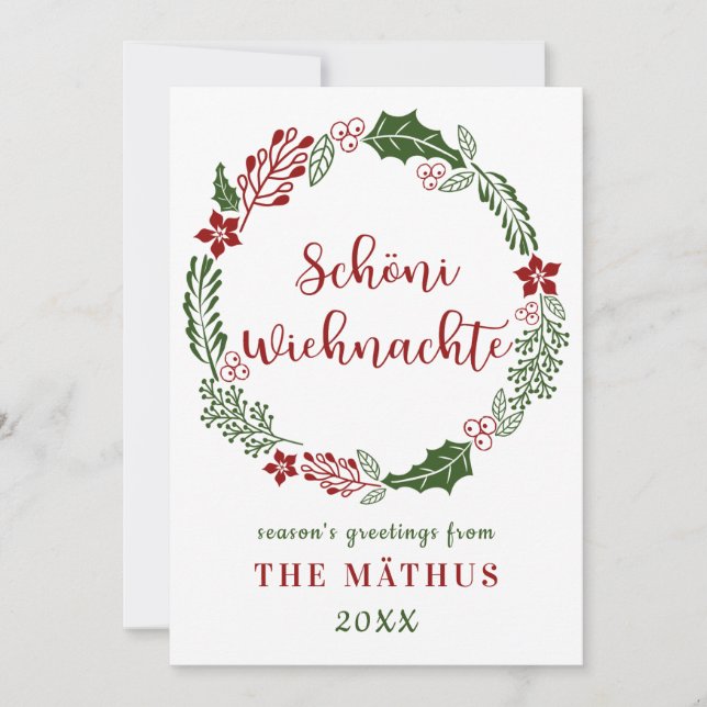 Personalizado suizo alemán Feliz Navidad (Anverso)