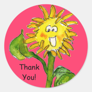 Personalizado Sunflower Gracias Pegatinas