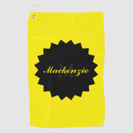 Personalizado Sunny Yellow Golf Toalla con Nombre 