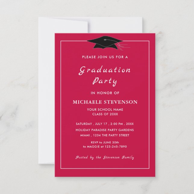 Personalizado sus colores y invitación a graduació (Anverso)