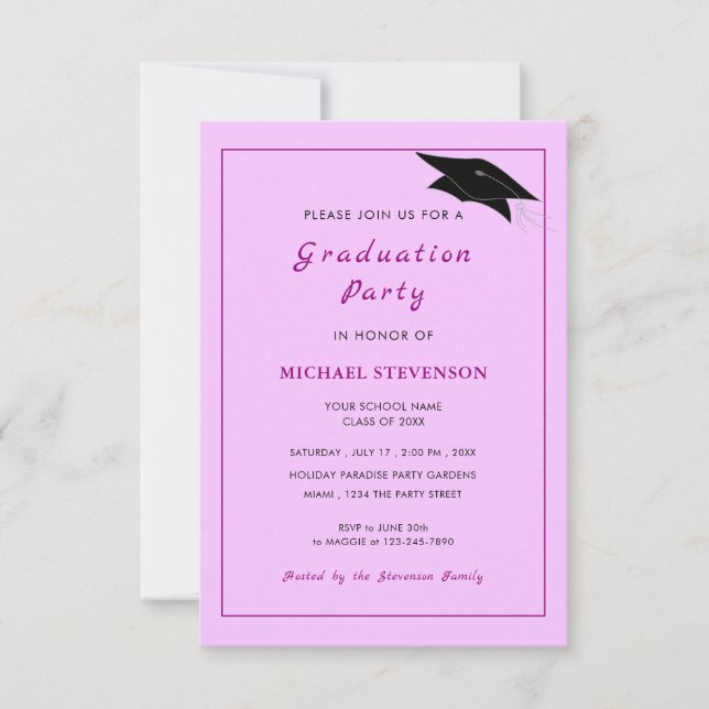 Personalizado sus colores y invitación a graduació (Anverso)