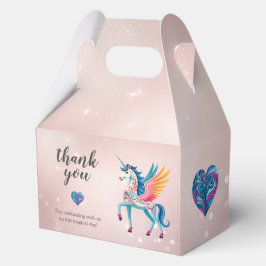 Personalizado Swirling Unicornio Caja de Favor de 