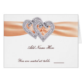 Personalizado Tangerine Hearts Place Card