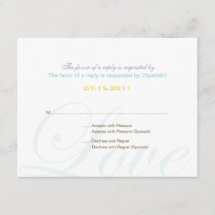 :: personalizado: Tarjeta bilingüe de RSVP del