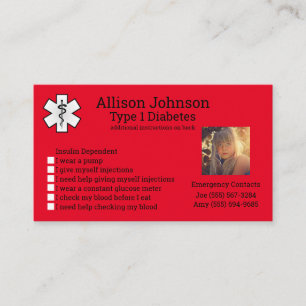 Personalizado Tarjeta de Alerta Médica Contactos d