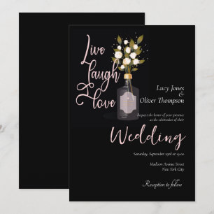 Personalizado Tarjeta de Boda floral romántica neg