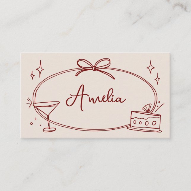 Personalizado tarjeta de cumpleaños beige rojo (Anverso)