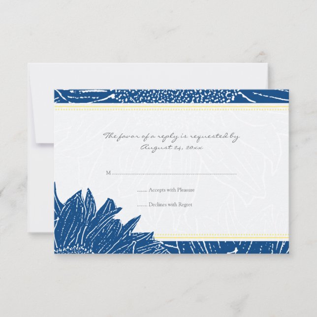 ::personalizado: Tarjeta RSVP de girasol: Amarillo (Anverso)