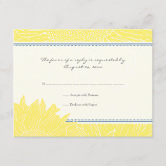 :: personalizado: Tarjeta RSVP de girasol: marina