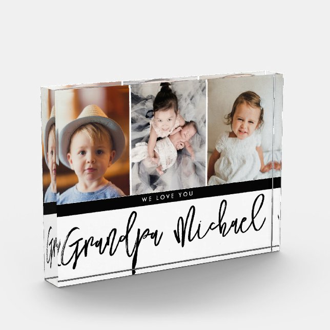 Personalizado Te amamos fotos del abuelo (Izquierda)