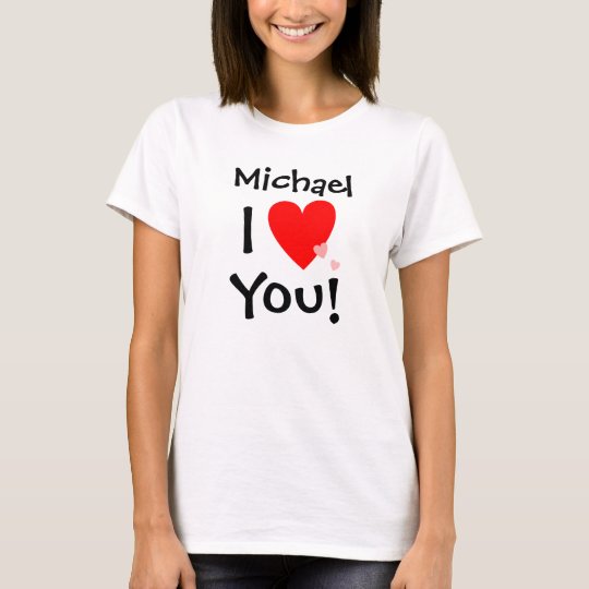 Personalizado te amo con nombre camiseta