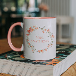Personalizado Teacher Mug | Copa de Café Floral Ro