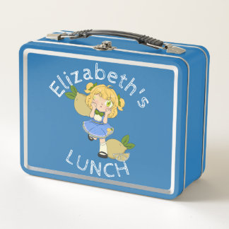 Personalizado Text Lunch Box con Lemon Chibi