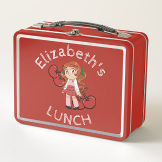 Personalizado Texto Caja de almuerzo con Cherry Ch