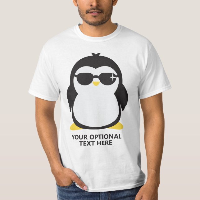 Personalizado texto camisetas de pingüino fresco (Anverso)