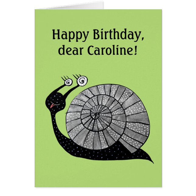 Personalizado Texto Corte Caracol Con Ojos Espiral (Frente)