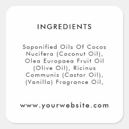 Personalizado Texto Etiquetas de ingredientes de p