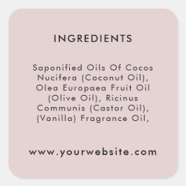 Personalizado Texto Etiquetas de ingredientes de p