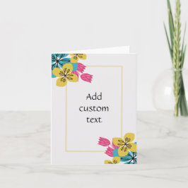 personalizado texto floral tarjeta blanca simple