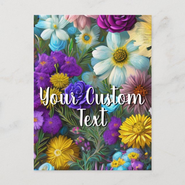 Personalizado Texto Flores mixtas 12 plantilla (Anverso)