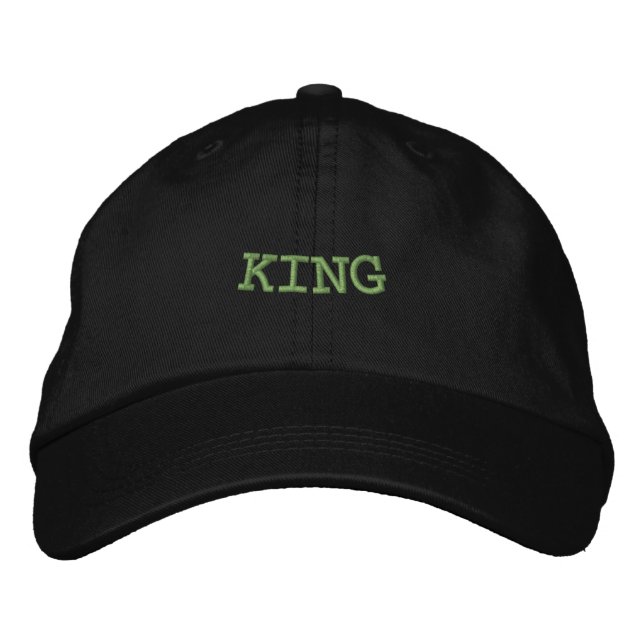 Personalizado texto KING Gorra negro personalizado (Anverso)