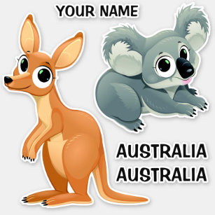 Personalizado texto Koala y pegatinas canguros