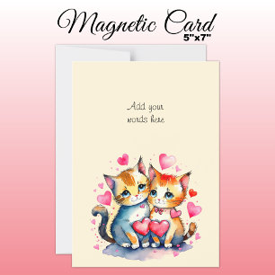 Personalizado texto lindo gatos tarjeta magnética