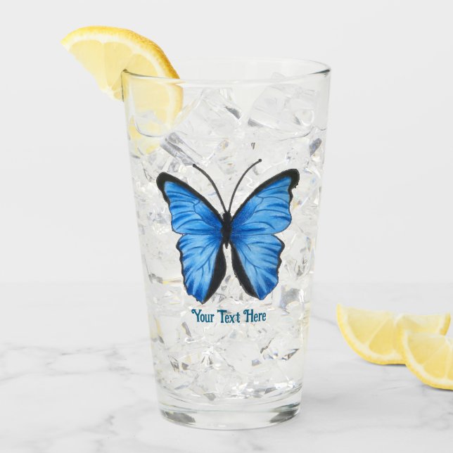 Personalizado Texto Mariposa azul (Anverso (hielo))