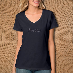 Personalizado Texto Navy Azul V-Cuello Camiseta /