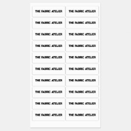 Personalizado Texto negro sobre etiquetas de tela 