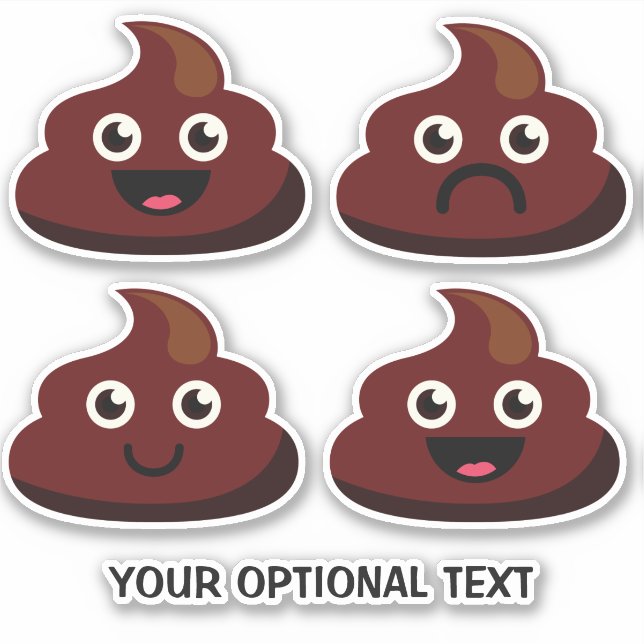 Personalizado texto pegatinas de poop (Anverso)