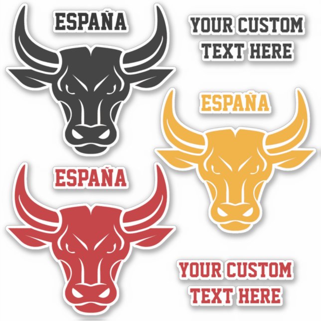 Personalizado texto pegatinas de toros (Anverso)