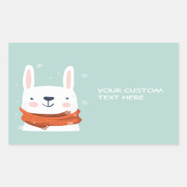 Personalizado texto pegatinas de Winter Bunny