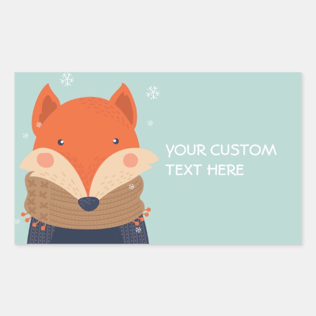 Personalizado texto pegatinas de Winter Fox (Anverso)