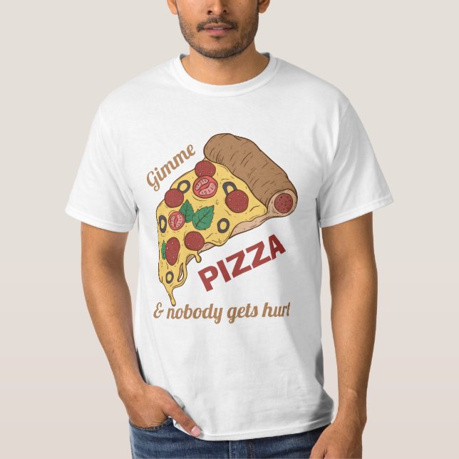 Personalizado Texto Pizza Slice camisetas y chaque (Anverso)
