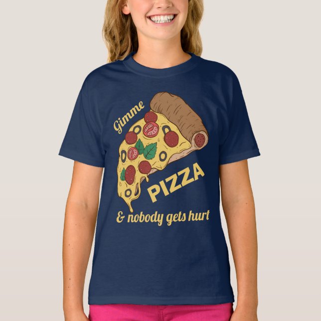 Personalizado Texto Pizza Slice camisetas y chaque (Anverso)