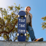 Personalizado Texto Skateboard Blue Jeans Fabric<br><div class="desc">Tejido de jeans azules - Añadir tu texto - Personalizable</div>