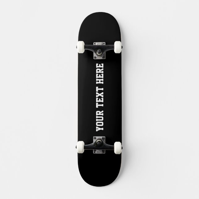 Personalizado Texto Skateboard Negro (Anverso)