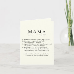 Personalizado Texto Tarjeta de Mamá Polaca - Defin