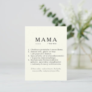 Personalizado Texto Tarjeta de Mamá Polaca - Defin