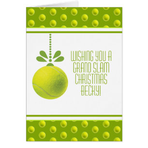 Personalizado texto verde Tennis bauble Navidades
