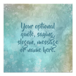 Personalizado texto Watercolor Splash poster