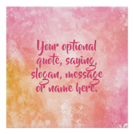 Personalizado texto Watercolor Splash poster