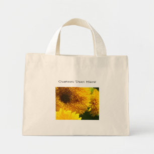 Personalizado Textos Acá Bolsas de Tote de girasol
