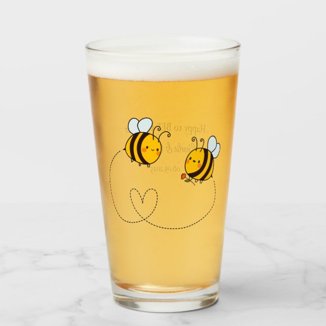 Personalizado Textos Feliz Abejas de Amor (Anverso (lleno))