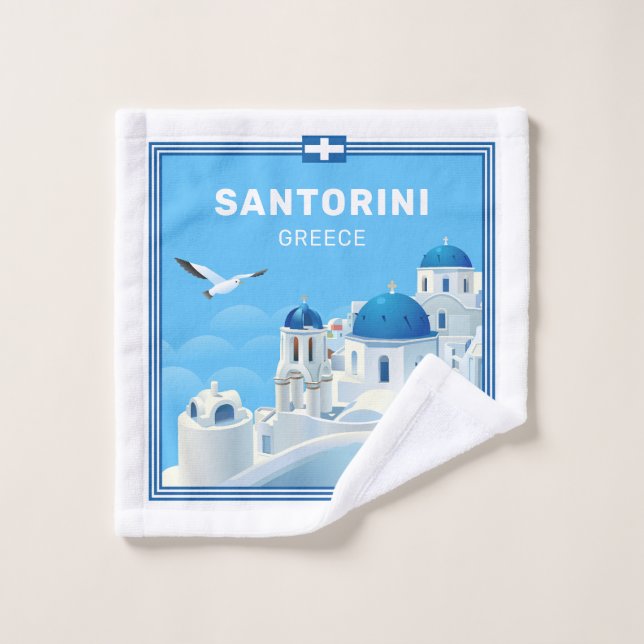Personalizado Textos Santorini Grecia (Toallita)