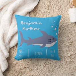 Personalizado Tiburón bebé estadísticas almohada a
