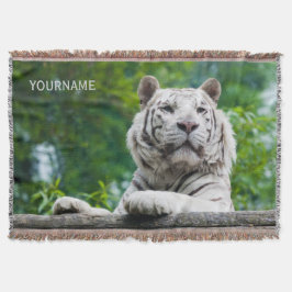 Personalizado Tigre blanco lanza manta